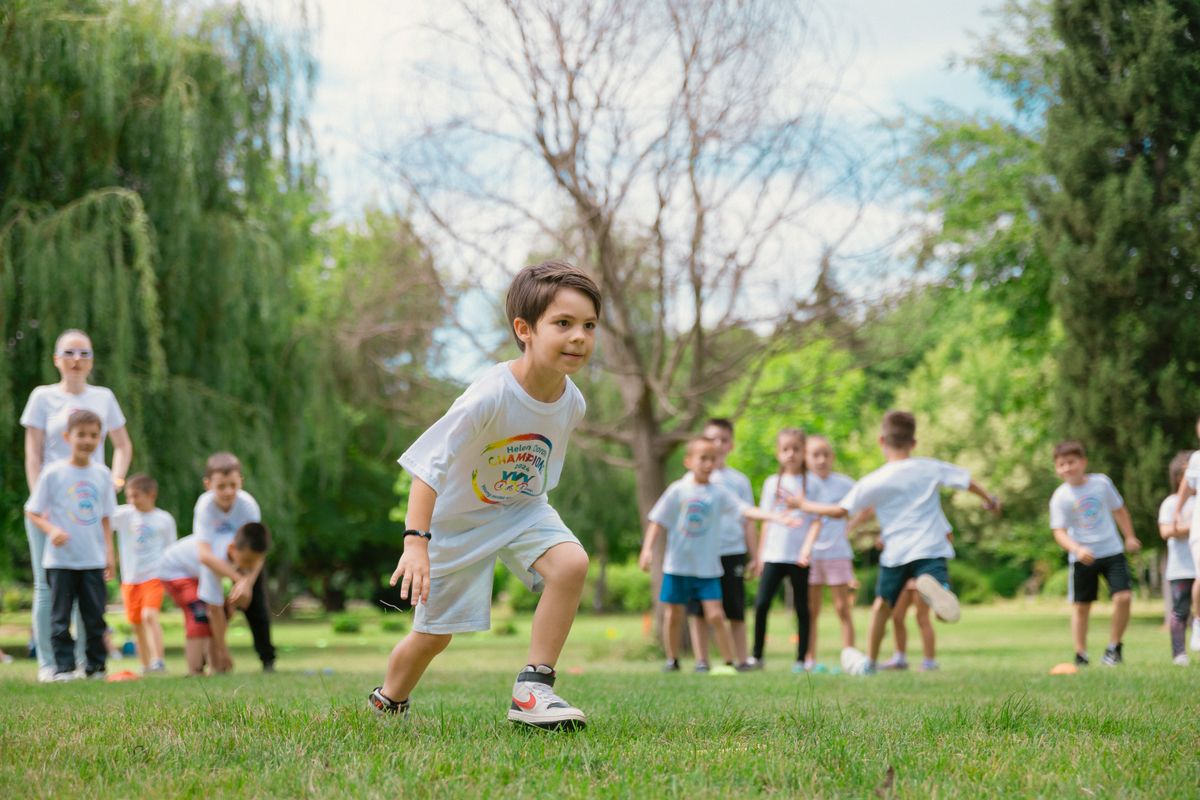 Group of children enjoying outdoor playtime in a green park during summer. - Photo by Aleksandar Andreev on Pexels